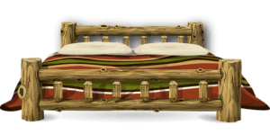 Drawing of wooden double bed