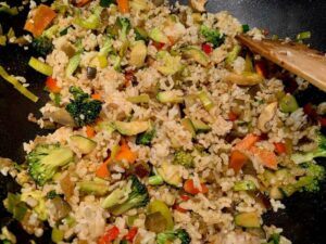 Cooking vegetable rice