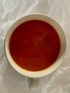 Homemade soup in a cup
