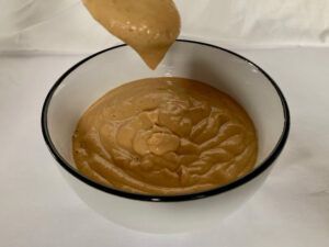 Bowl of spicy peanut sauce