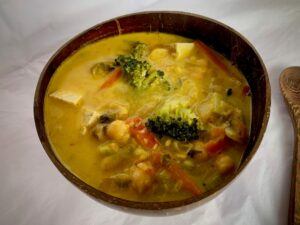 Bowl of vegan coconut curry