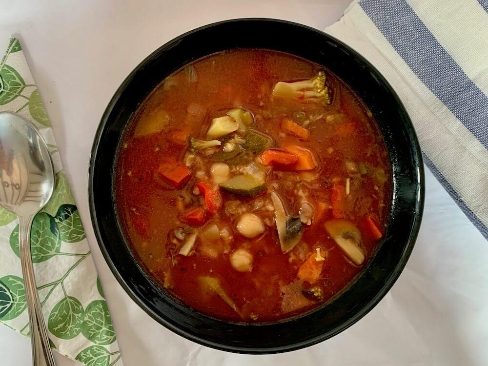 Bowl of vegetable soup