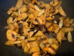 Frying onion in a pan