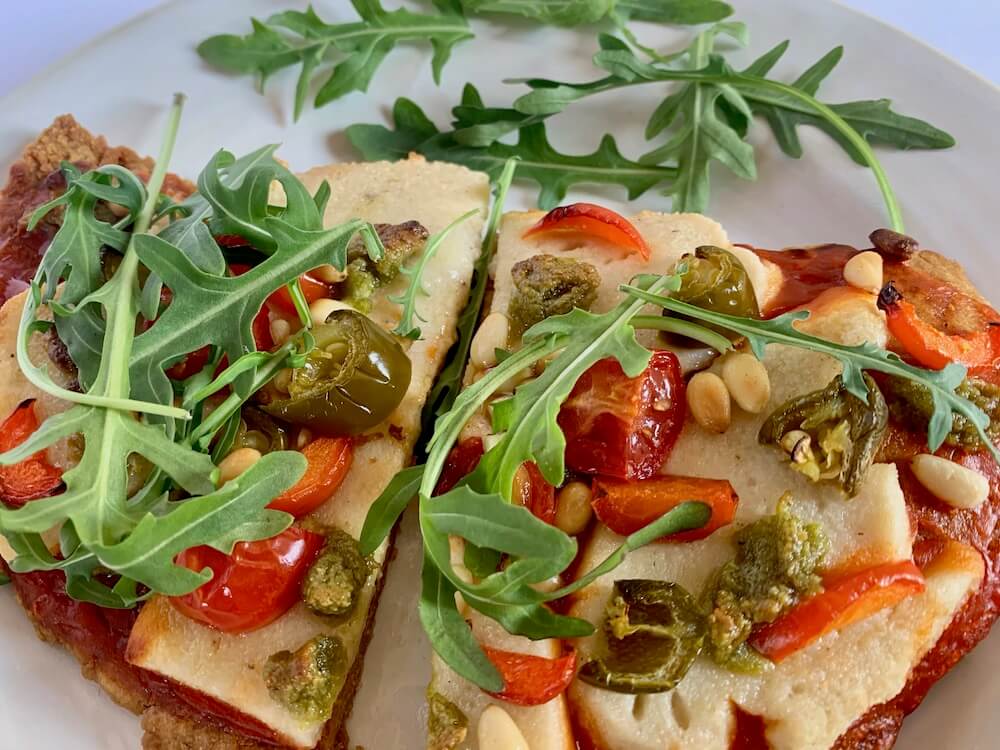 Homemade gluten free vegan pizza slices