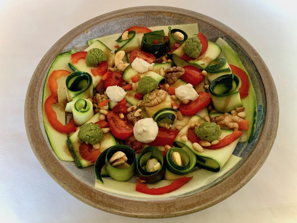 Plate of zucchini carpaccio