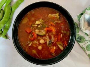 Bowl of vegetable soup