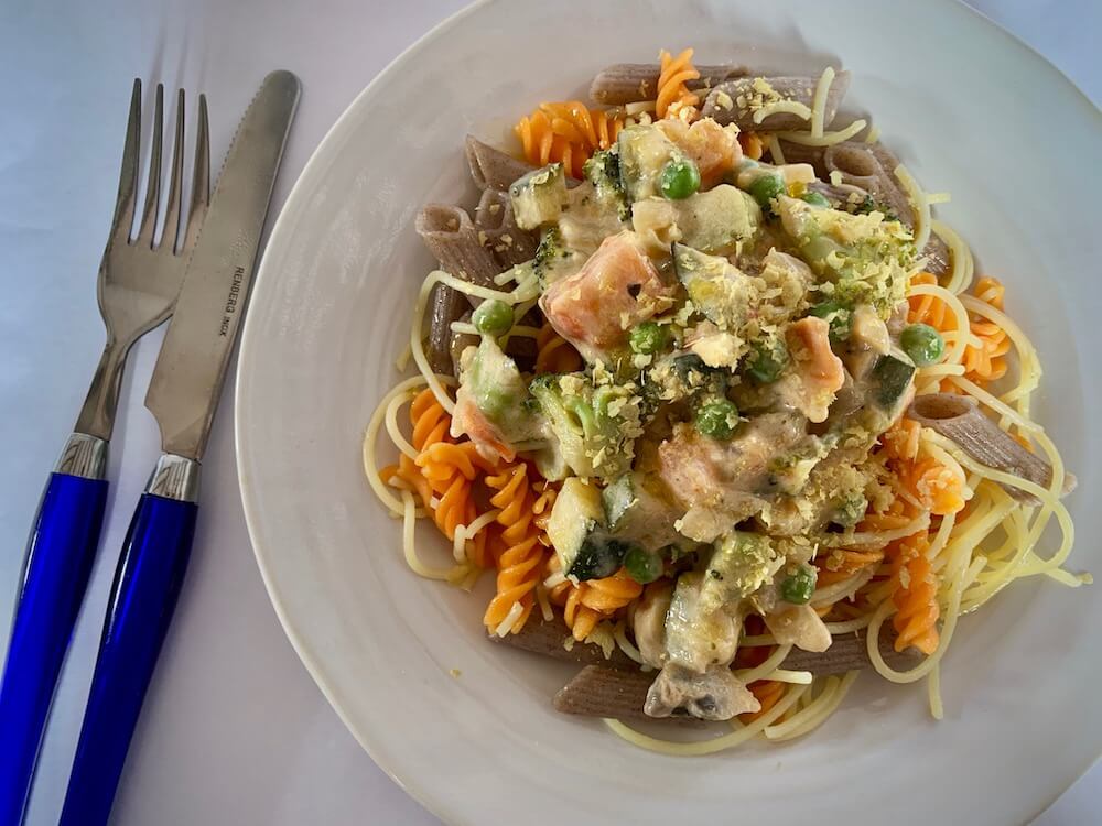 Vegan gluten free spaghetti carbonara