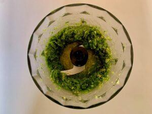 Vegan pesto in a blender