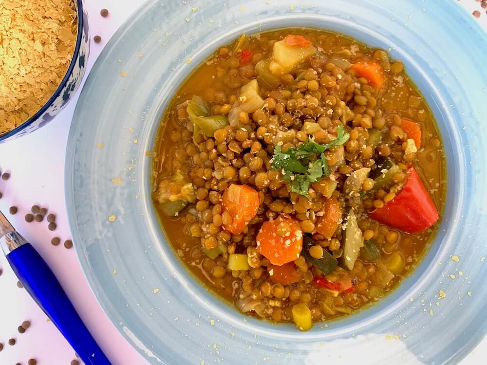 Spanish vegan lentil stew recipe