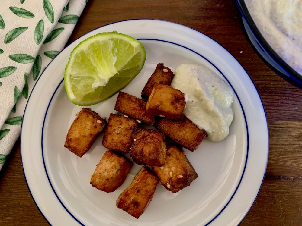 Baked tofu tapas