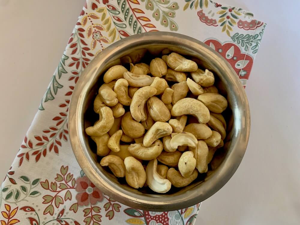Serving of cashew nuts