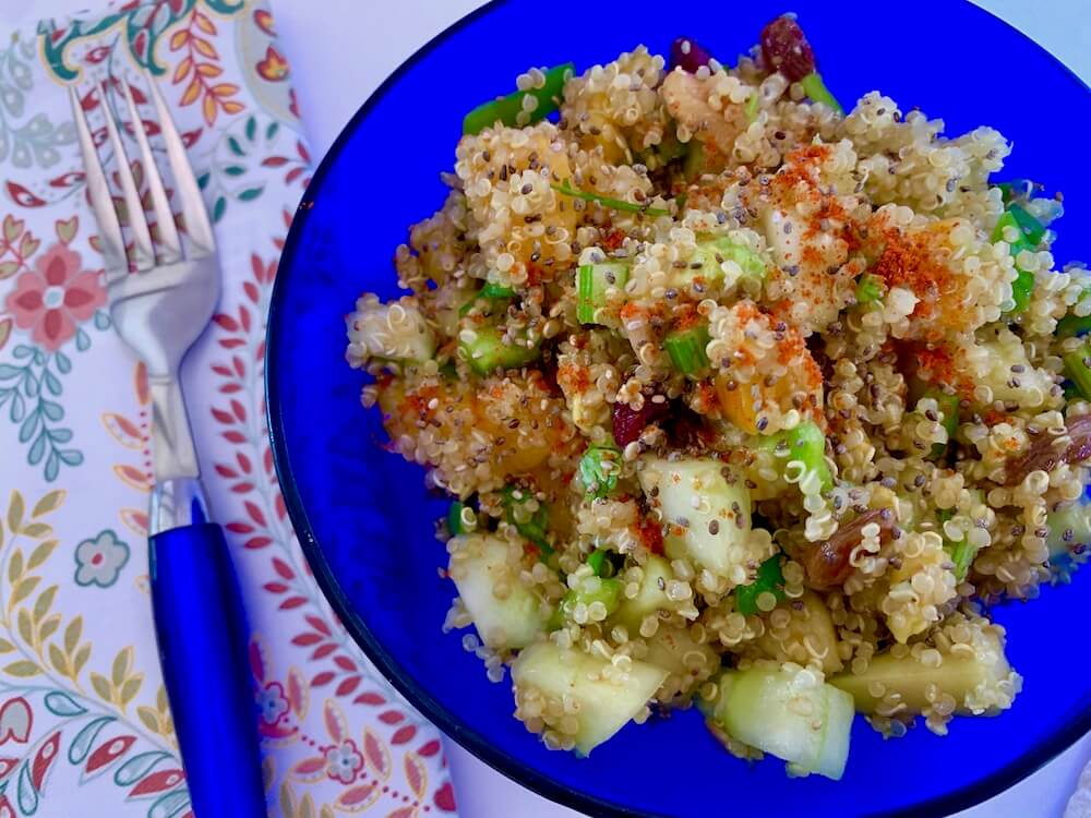Bowl of easy quinoa salad