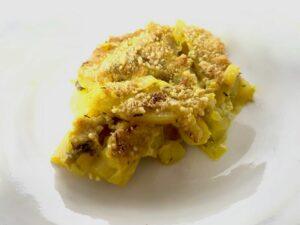 Plate of vegan potato casserole