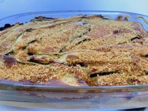 Close up of zucchini casserole