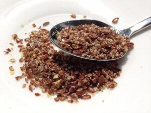 Spoonful of ground flax seed