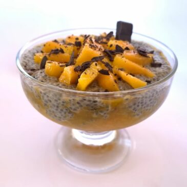 Bowl of chia and mango pudding
