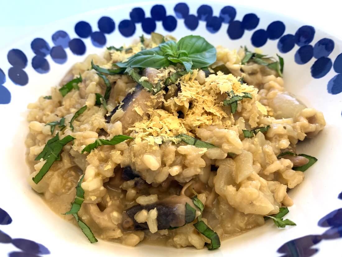 Vegan mushroom risotto