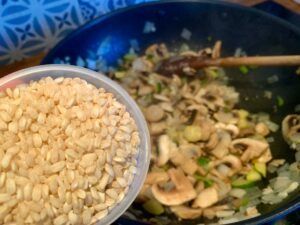 Rice about to go into the risotto