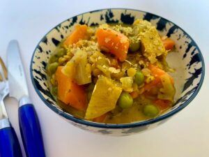 Bowl of sweet potato & lentil curry