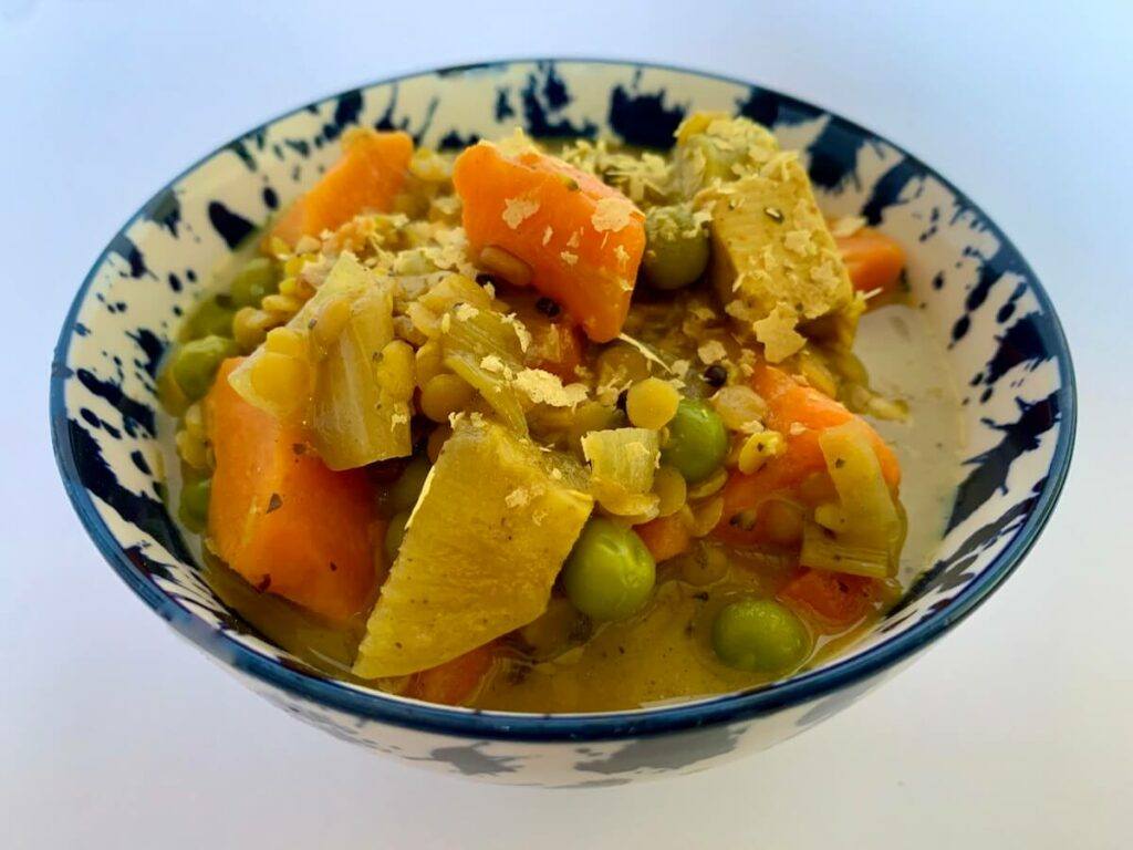 Bowl of sweet potato & lentil curry