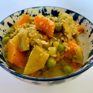 Bowl of sweet potato & lentil curry
