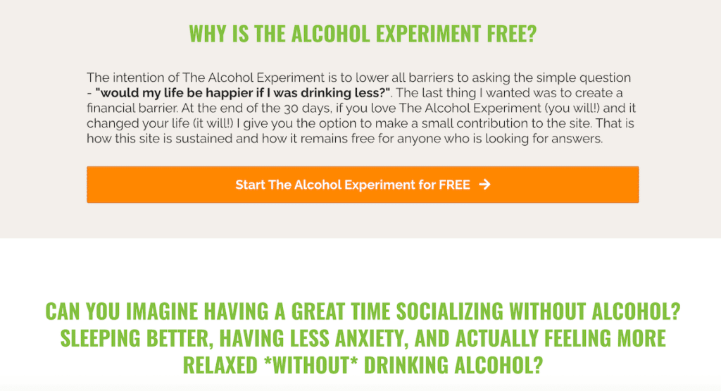 Change your relationship with alcohol by joining the alcohol experiment by Annie Grace, for free