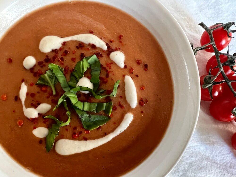 Gluten free vegan roasted tomato soup
