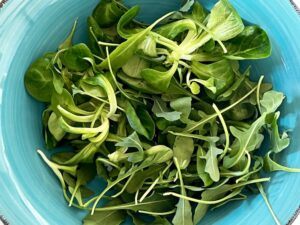 Green leaves, base to a delicious vegan bowl