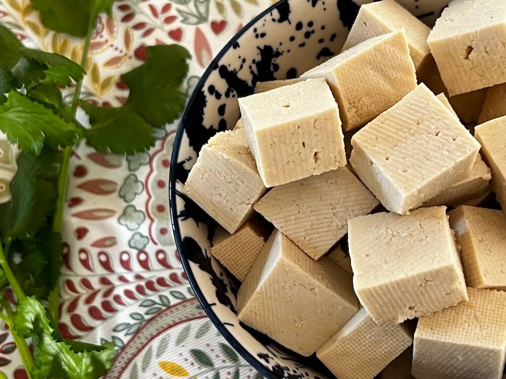 I'm vegan but I don't like tofu - raw tofu cubes