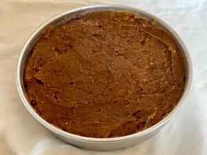Middle layer of raw vegan gluten free birthday cake