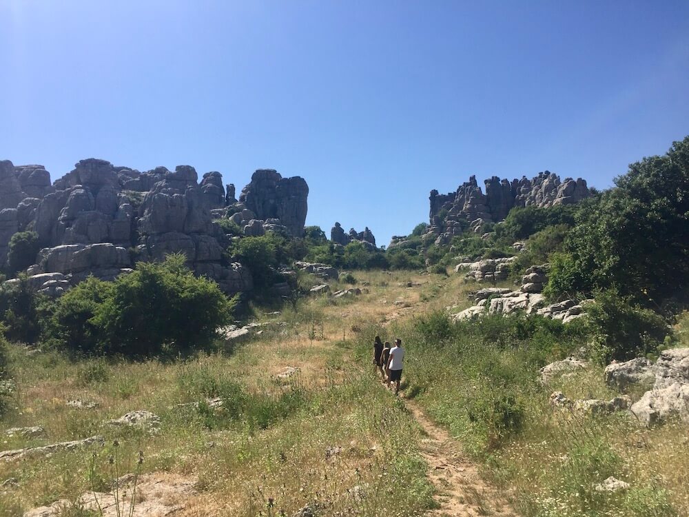 Walking the yellow route on El Torcal