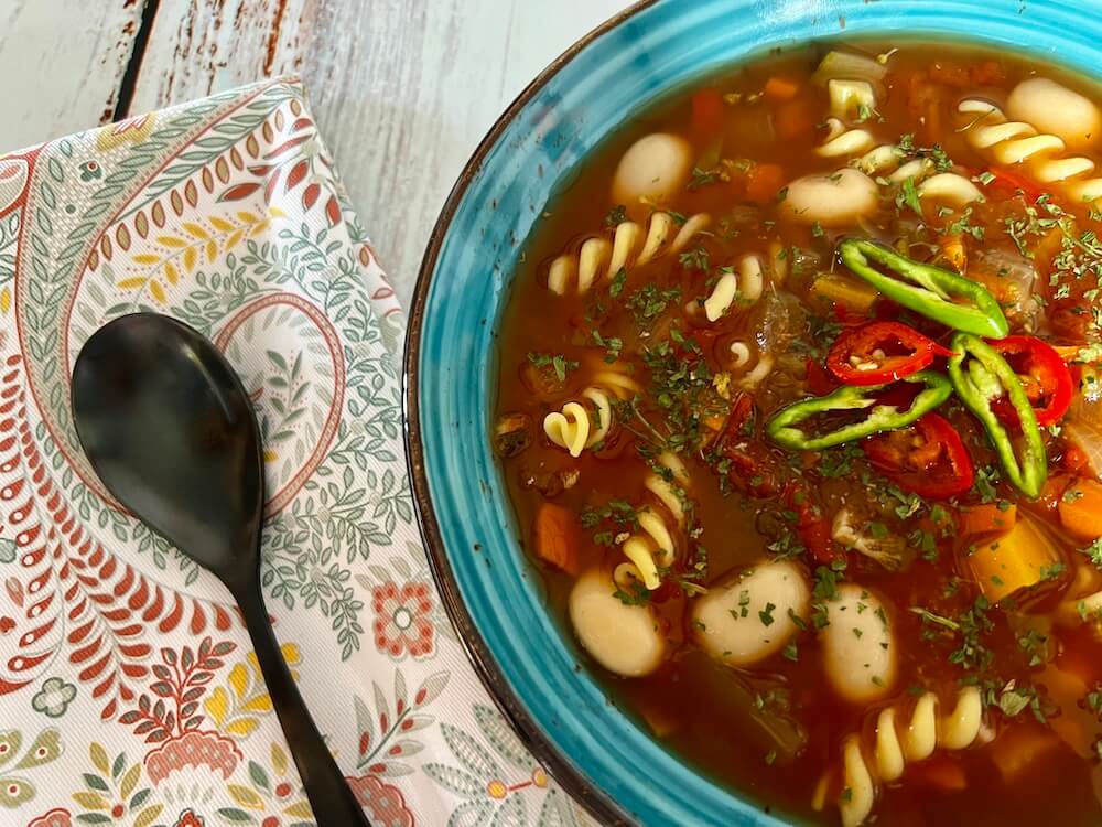 Sweet potato minestrone soup