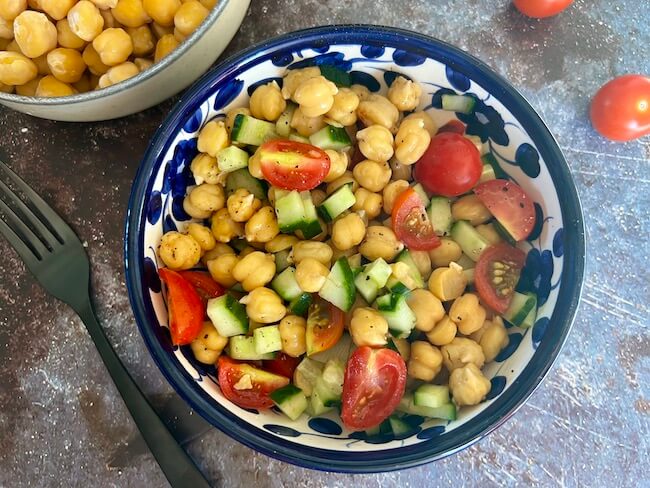 Bowl of chickpea salad