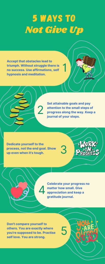 Infographic of 5 ways to not give up