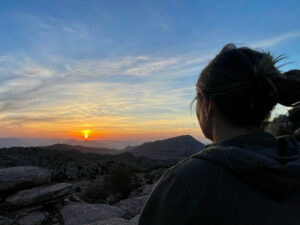 My hypothyroidism diagnosis - sitting looking out over the mountains at the distant sunset
